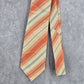 Van Heusen Orange Gray Stripe 100% Silk Geometric Repp Men's Neck Tie NWOT