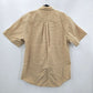 Arrow Tan Stripe Plaid Button Up Short Sleeve Shirt Medium