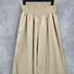 Cream Tan Smock High Rise Wide Leg Pocket Flowy Boho Dress Pants Plus 2XL