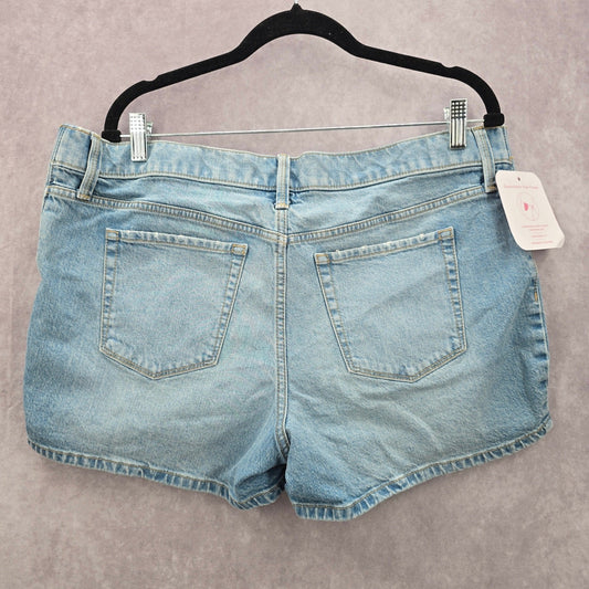 Isabel Maternity Blue Denim Jeans Midi Stretch Bottoms Pants Shorts 12