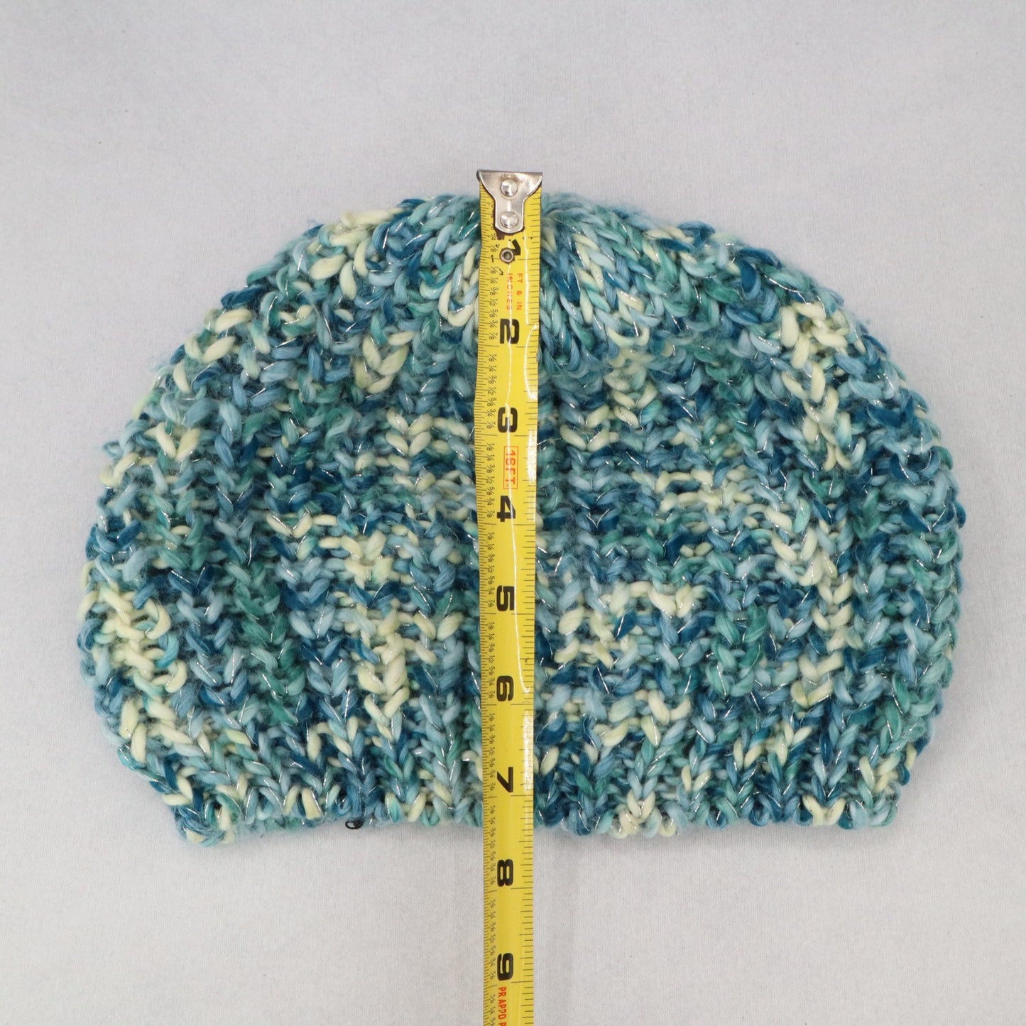 Blue Cable Knit Y2K Vintage Hippy Cottage Boho Beret Bucket Beanie Cap Hat
