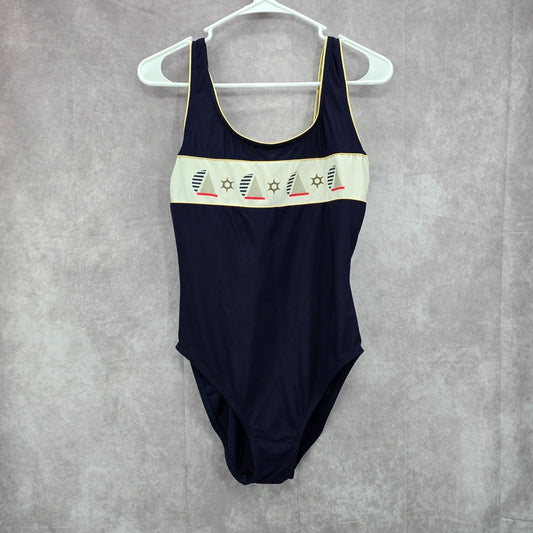 Le Cove Navy Blue Swimsuit Swimwear One Piece Size 14