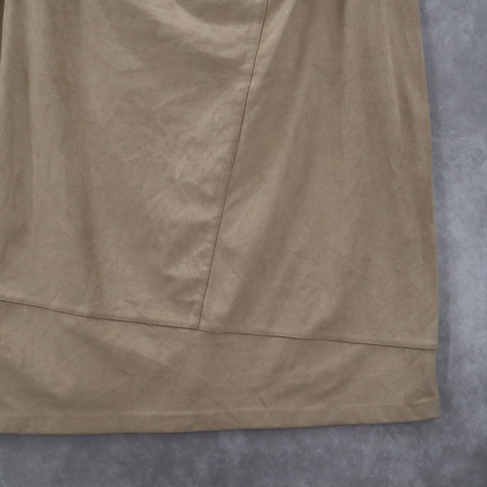 Cato Tan Pencil Buckle Faux Suede Western Zip Stretch Knee Length Skirt Plus 18W