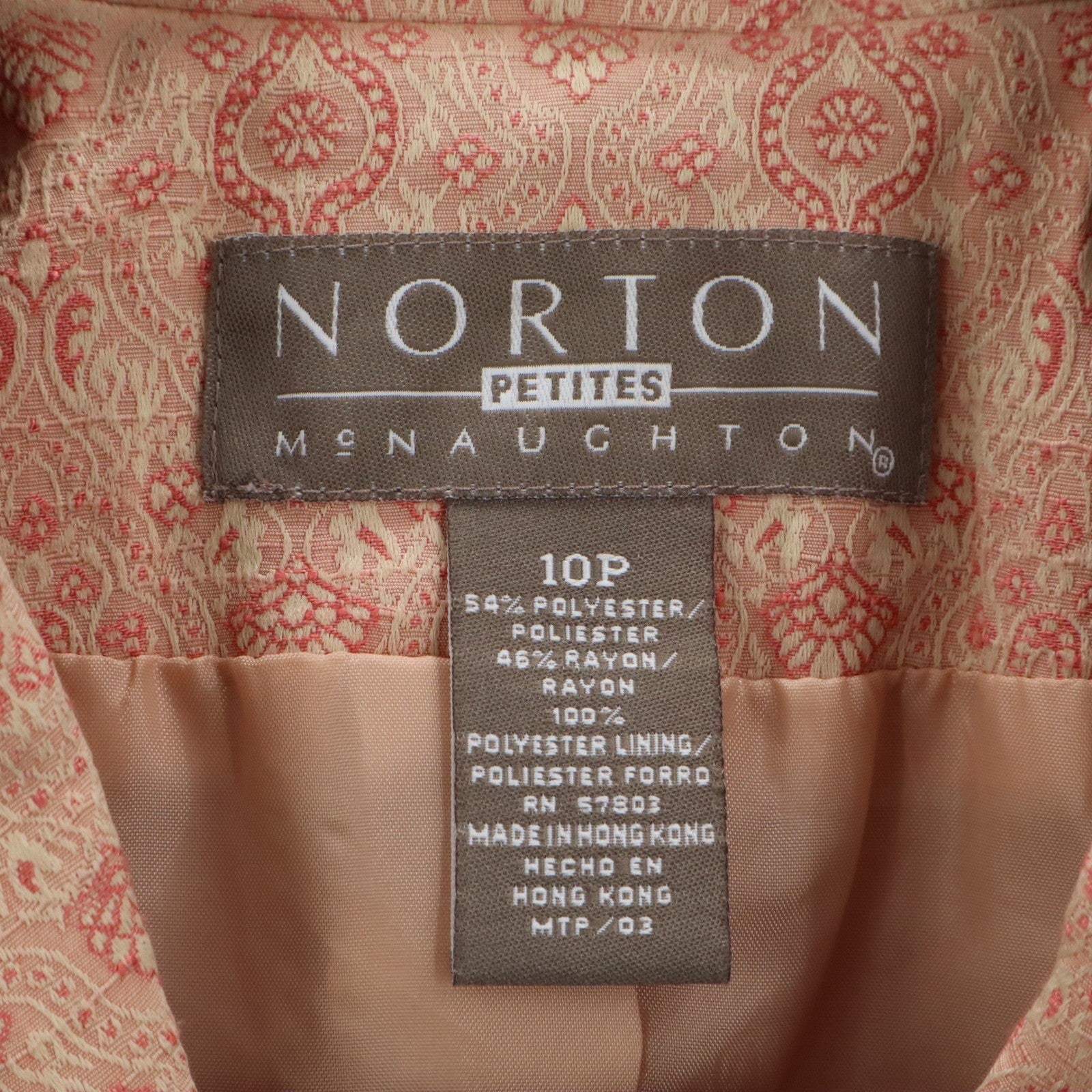 Norton McNaughton Orange Floral Blazers Jackets Coats Business Formal Petite 10P