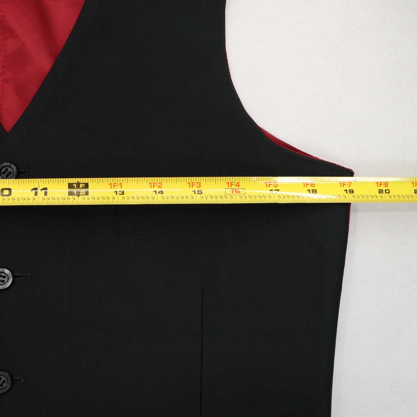 Black 5 Button Red Point 4 Welt Pocket Waistcoat Formal Tuxedo Suit Vest S 38R