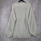 Easel Fuzzy Sweater Gray Shaggy Knit Pullover Cozy Grunge Y2K Softcore M Medium