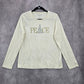 Croft & Barrow White Peace Christmas Tree Holiday Festive Top Medium