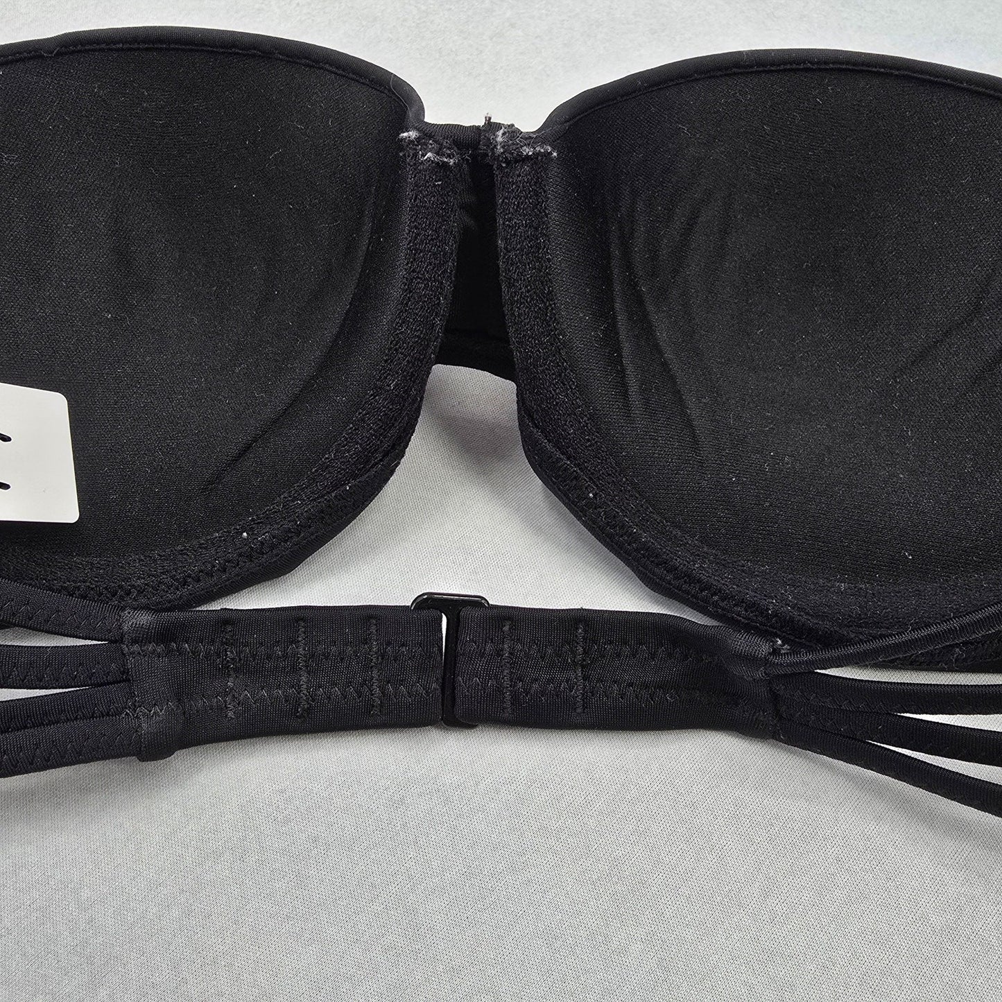 Shade & Shore Black Padded Strapless Swim Sports Bra Beach Bikini Top 34C
