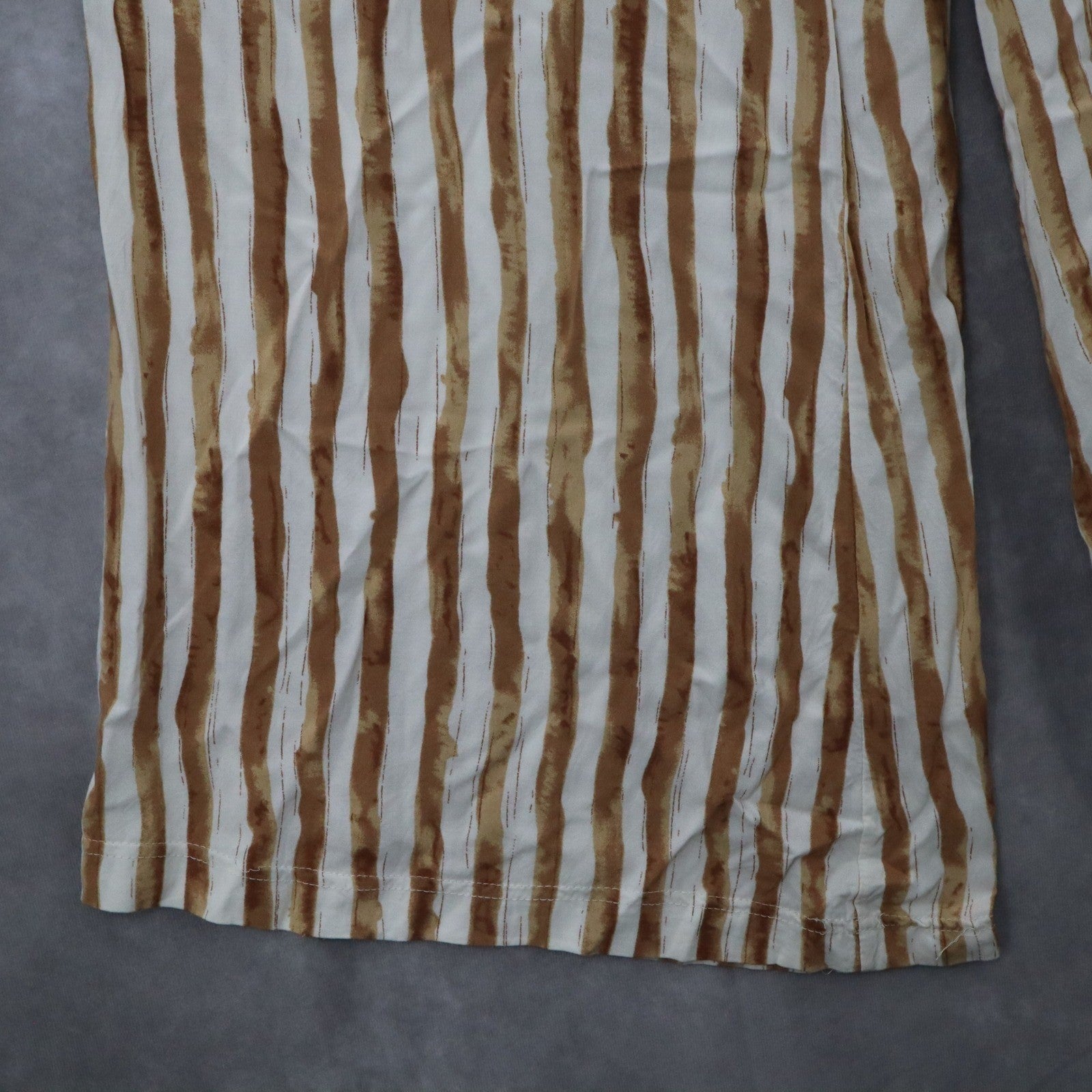 Zac & Rachel Yellow Stripe Pull On Wide Leg Boho Comfy Trouser Pants Large