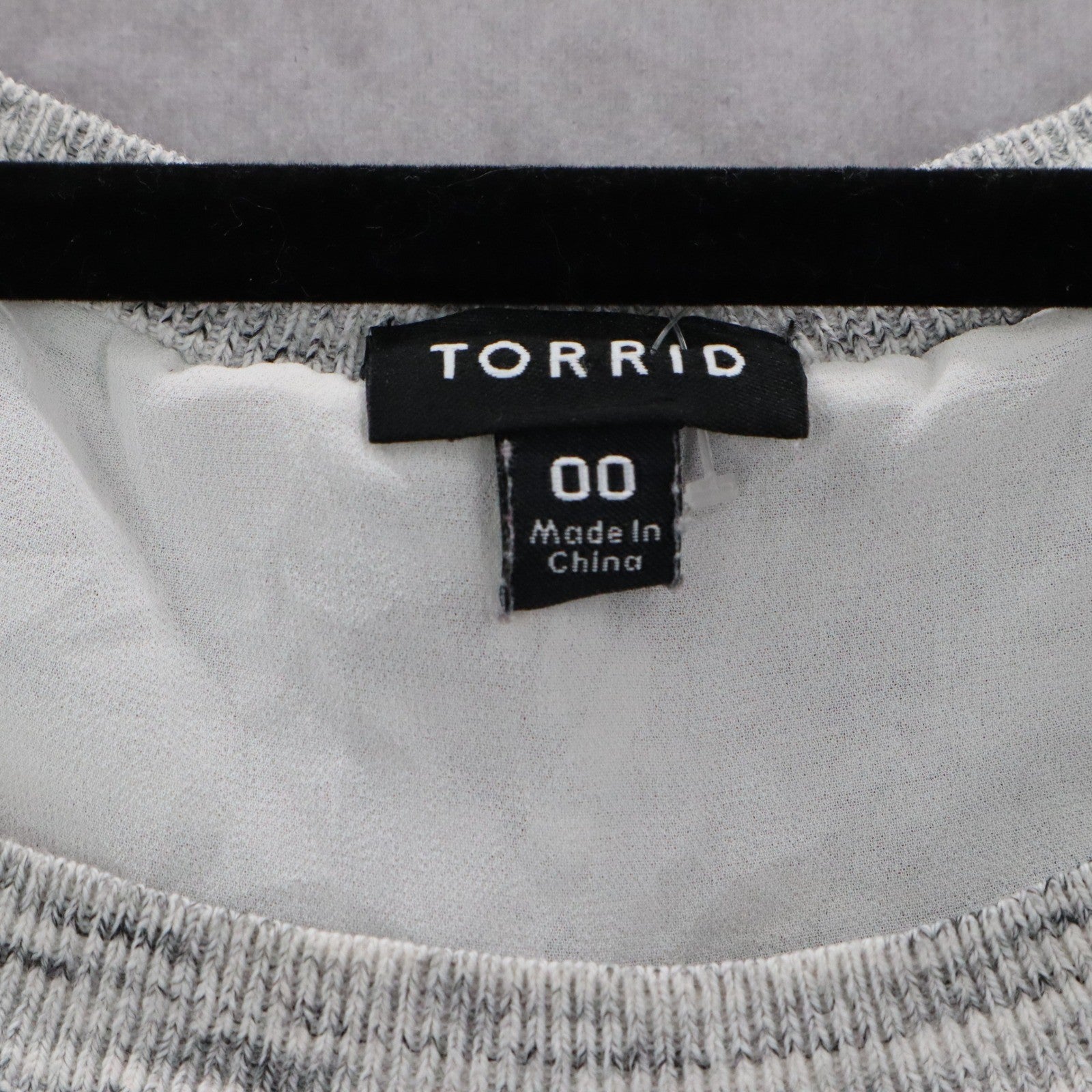 Torrid Gray Layered Hem Tunic Top Long Sleeve Knit Blouse Crisscross Ties 00