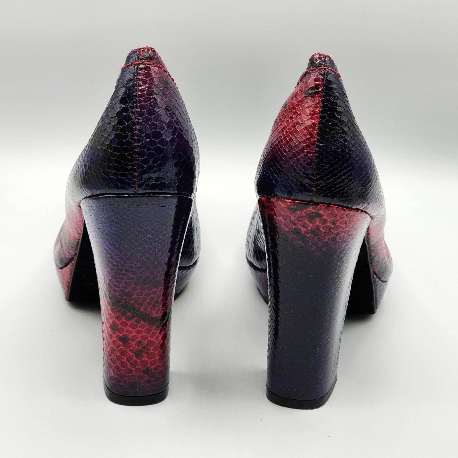 Kenneth Cole Reaction Purple Pink High Heel Pumps Chunky Platform Women Shoe 7.5