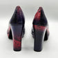 Kenneth Cole Reaction Purple Pink High Heel Pumps Chunky Platform Women Shoe 7.5