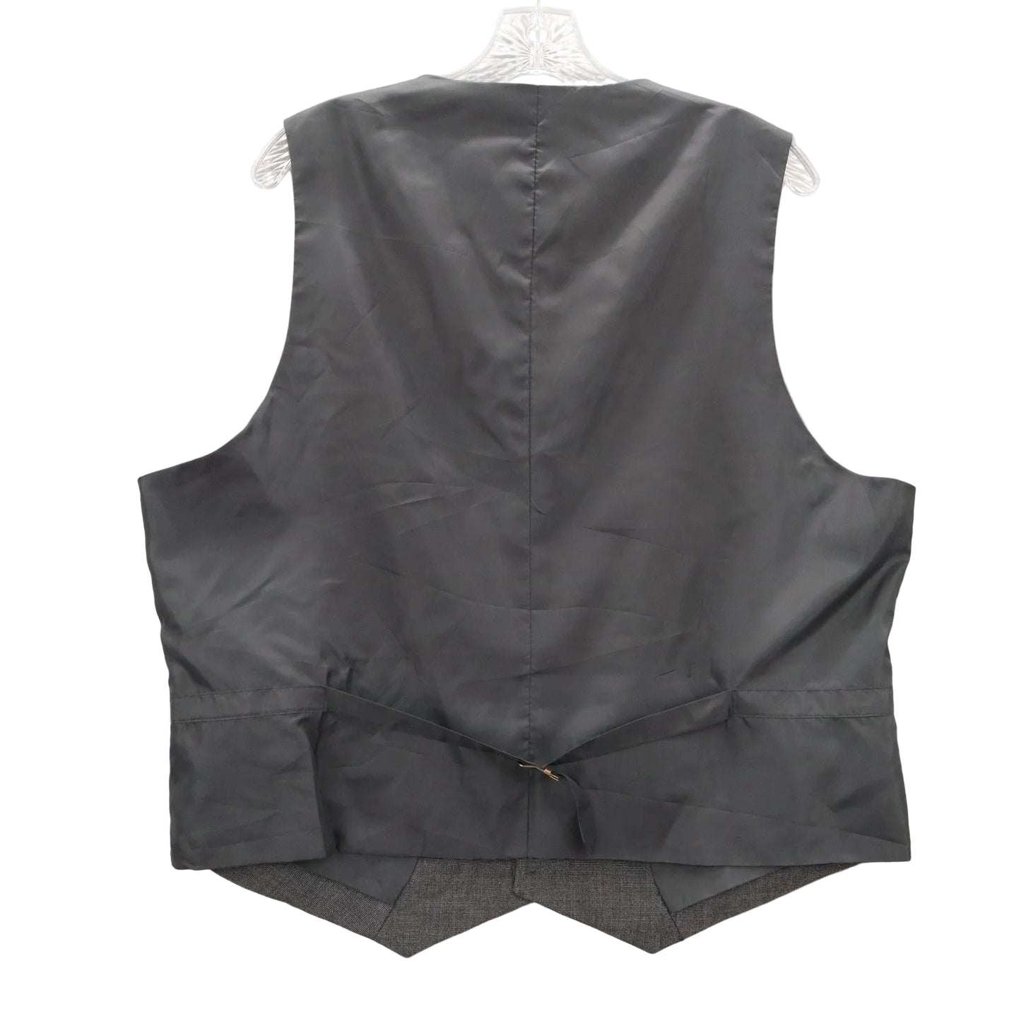 Gray Plaid 5 Button Point Bottom Waistcoat Formal Tuxedo Suit Vest 44S XL