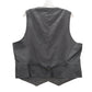 Gray Plaid 5 Button Point Bottom Waistcoat Formal Tuxedo Suit Vest 44S XL