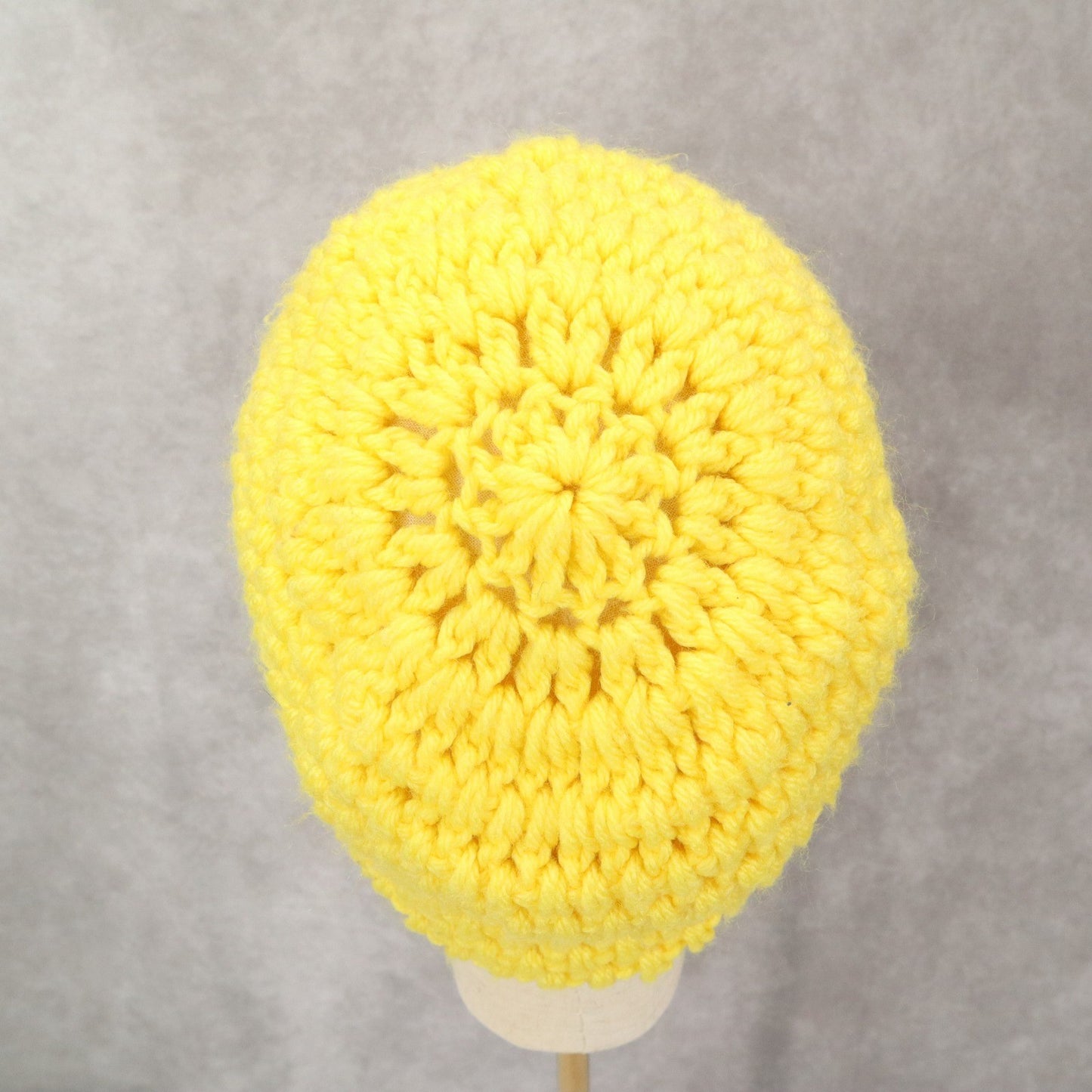 Yellow Cable Knit Y2k Vintage Handmade Cozy Winter Beanie Cap Hat