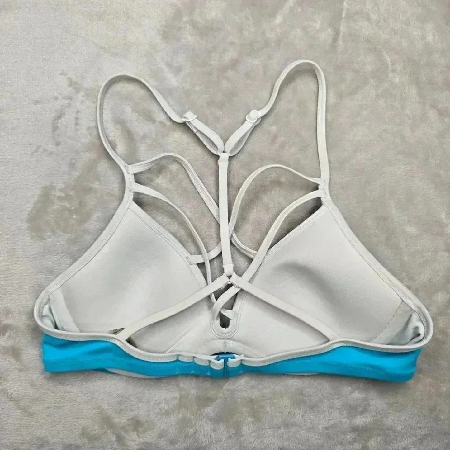 Victoria's Secret Pink Blue Padded Bikini Adjustable Strap Swimwear XS