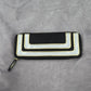 MAC Black White Gold Small Zip Makeup Cosmetics Slim Pouch Bag