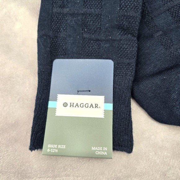 Haggar Navy Blue Weave Mens Dress Socks Shoe Sise 6-12.5