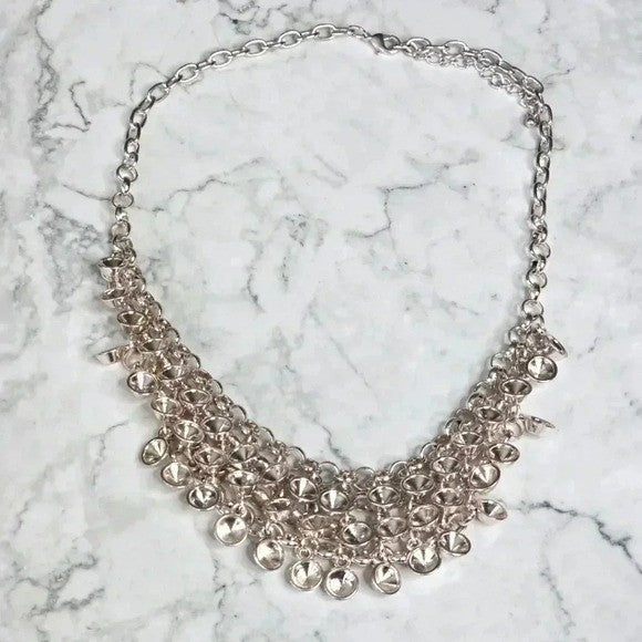 Silver Chain Link Layer Statement Boho Retro Fashion Jewelry Necklace