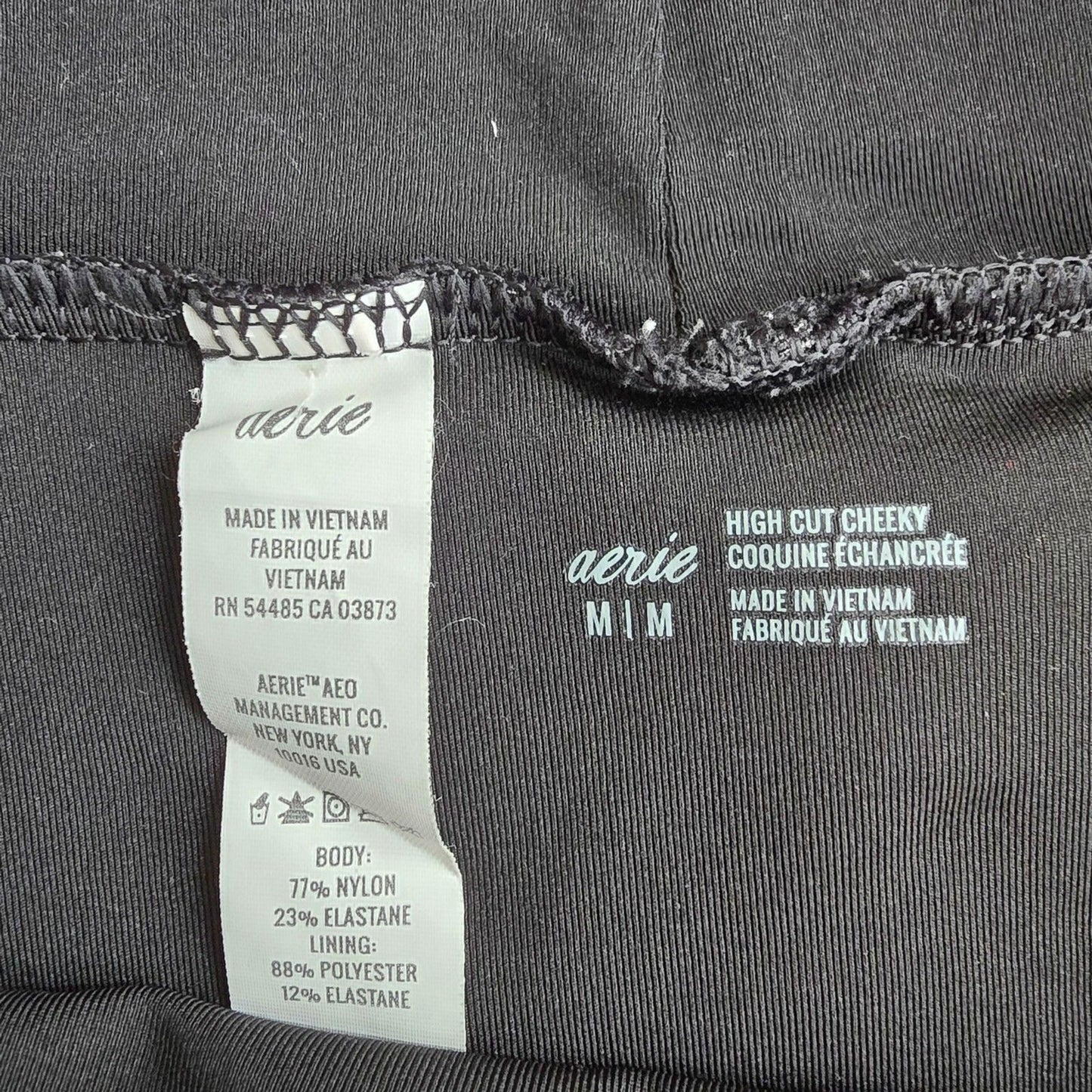 Aerie Black Bikini Bottom High Waist Swimwear Swimsuit Size Medium