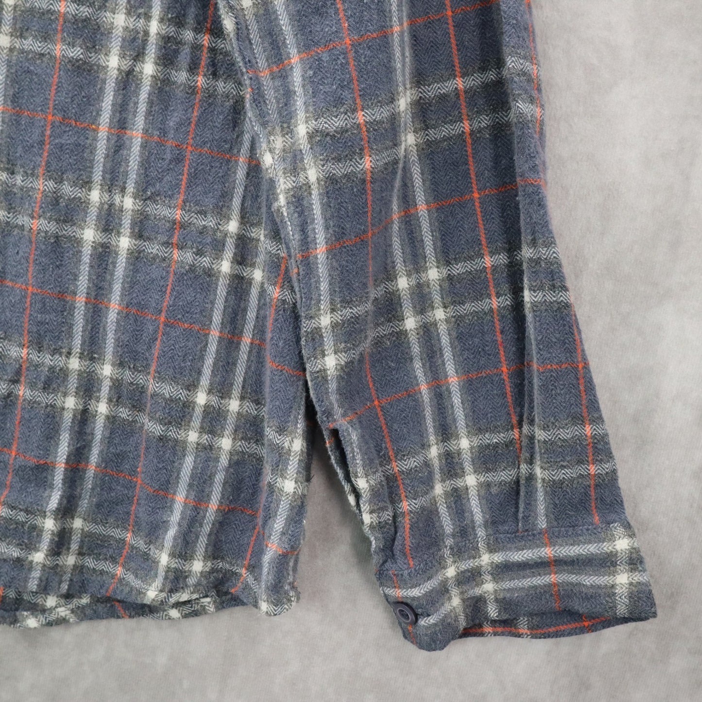 Entro Gray Plaid Flannel Button Down Western Cotton Tartan Extra Large XL