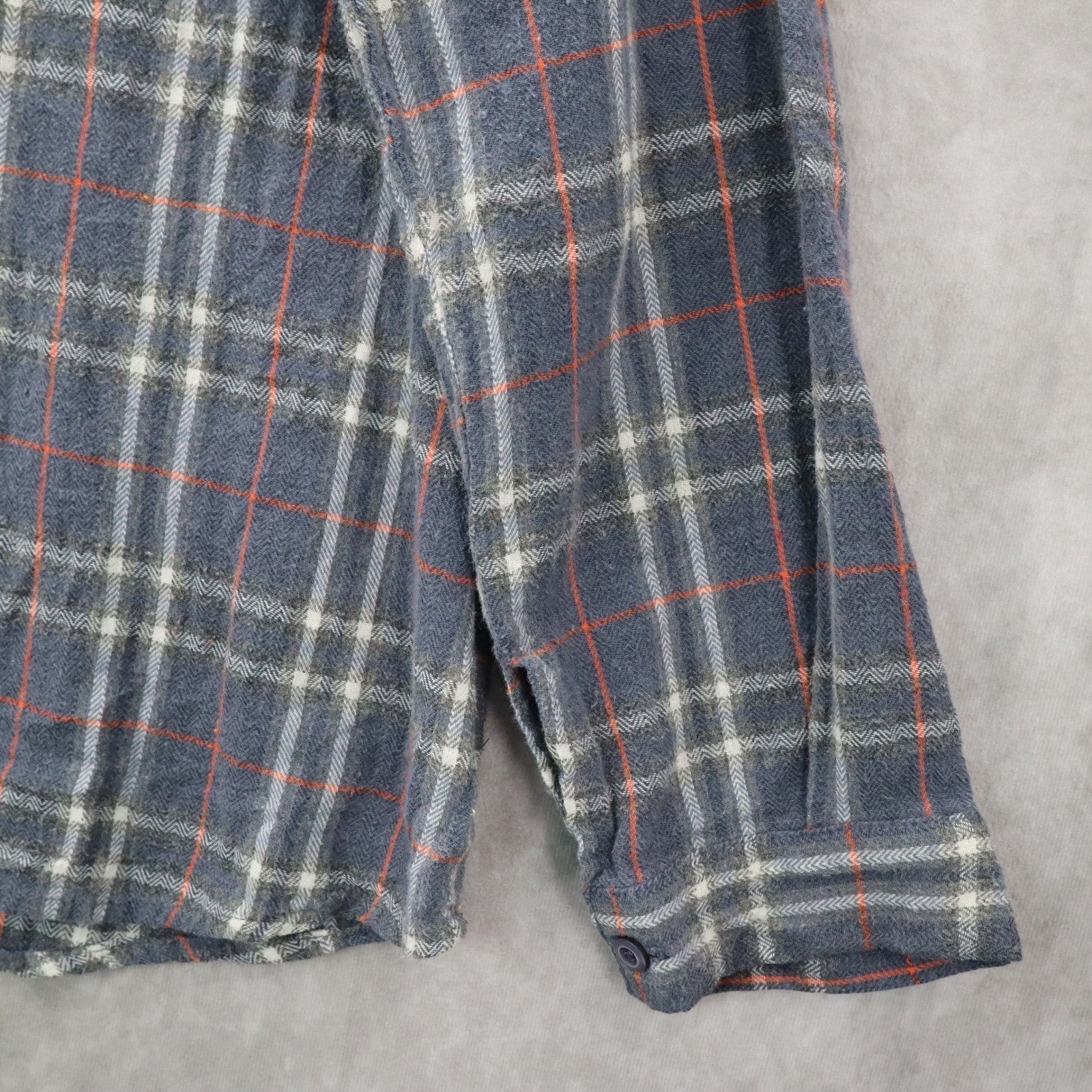 Entro Gray Plaid Flannel Button Down Western Cotton Tartan Extra Large XL