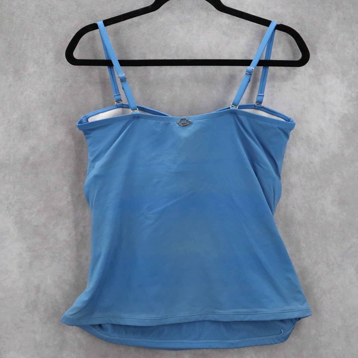 Jantzen Blue Padded Swim Active Sports Bra Flirty Bow Beach Tankini Top M Medium