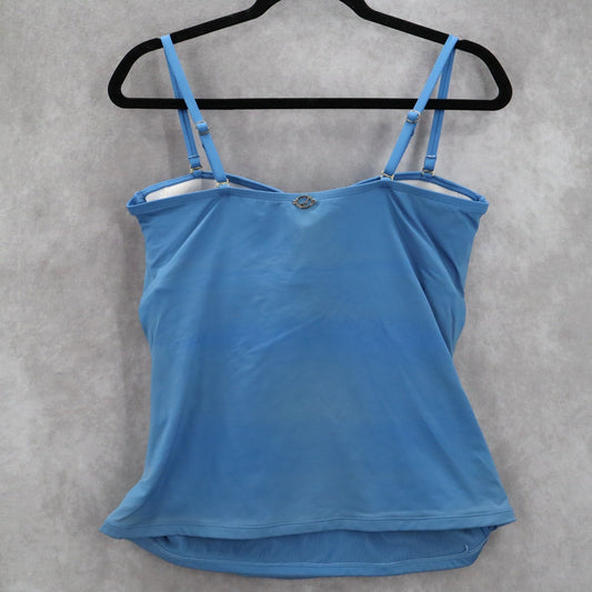 Jantzen Blue Padded Swim Active Sports Bra Flirty Bow Beach Tankini Top M Medium