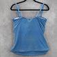 Jantzen Blue Padded Swim Active Sports Bra Flirty Bow Beach Tankini Top M Medium