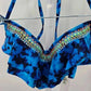 Victoria's Secret Pink Blue Ruffle String Tie Bikini Top Swimsuit Swimwear Small