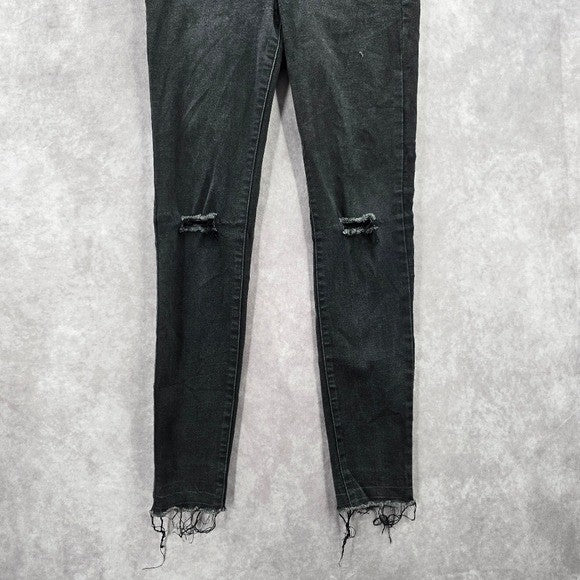 William Rast Black Skinny Sculpted Stretch High Rise Denim Pants Jeans 28
