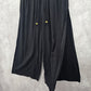 Black Wide Split Flowy Straight Beach Vacation Lounge 90s Pullon Boho Pants XS