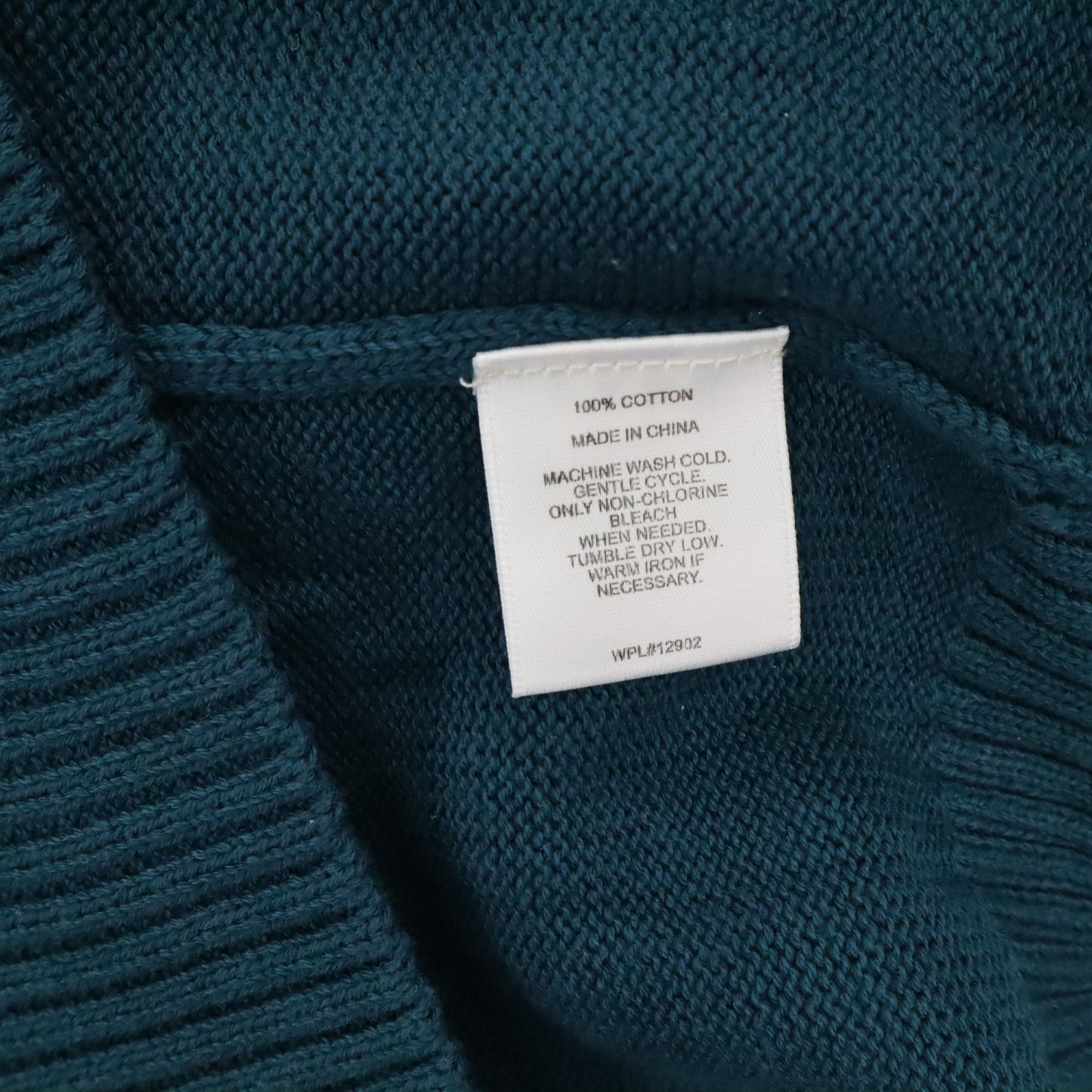 Haggar Teal Gray 1/4 Zip Sweater Knit Pullover Ribbed Collar Classic L Large