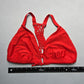 Red Crochet Tie Boho Racerback Swim Sports Bra Beach Bralette Bikini Top L Large