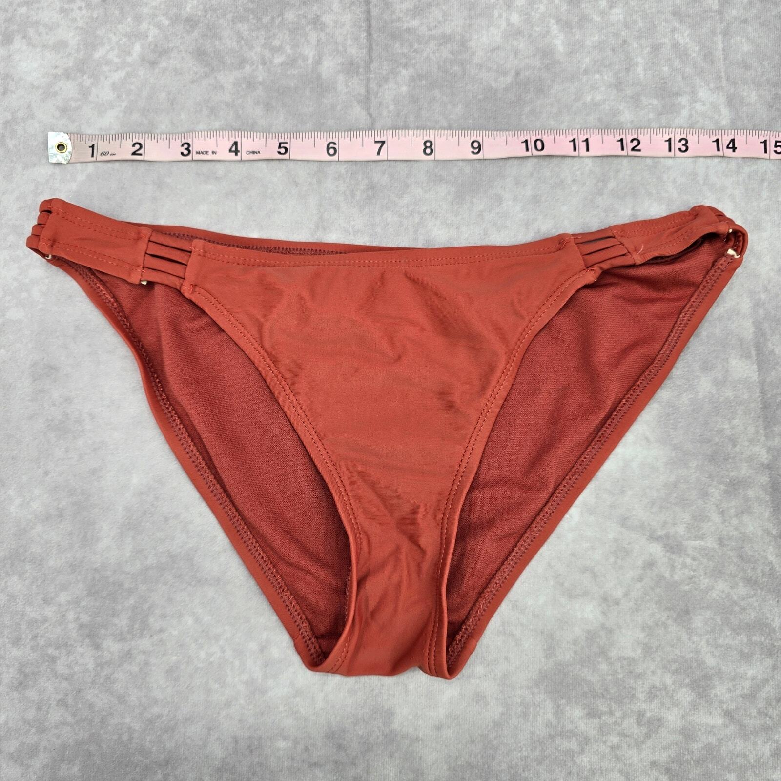 Orange Rust Copper Brown Cheeky Medium Bikini Bottom Swimwear M