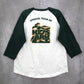 Sport Tek White Green Mineritos Baseball Tee Tshirt Raglan Top L Large