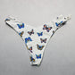 Zaful White Butterfly Thong Swim Beach Cheeky Flirty Boho Bikini Bottom L Large