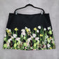 Victoria Beckham Black Floral Mini Short Zip Fun Preppy Flirty Skirt Plus 2X