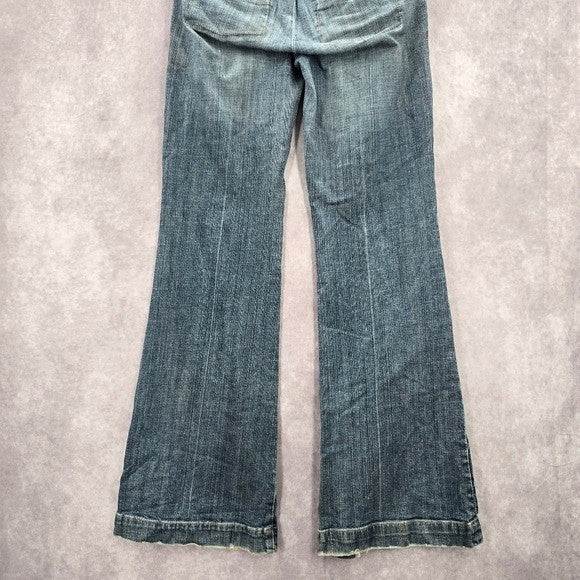 Princy by Jessica Simpson Blue Bootcut Flare Distress Denim Jeans Small 5
