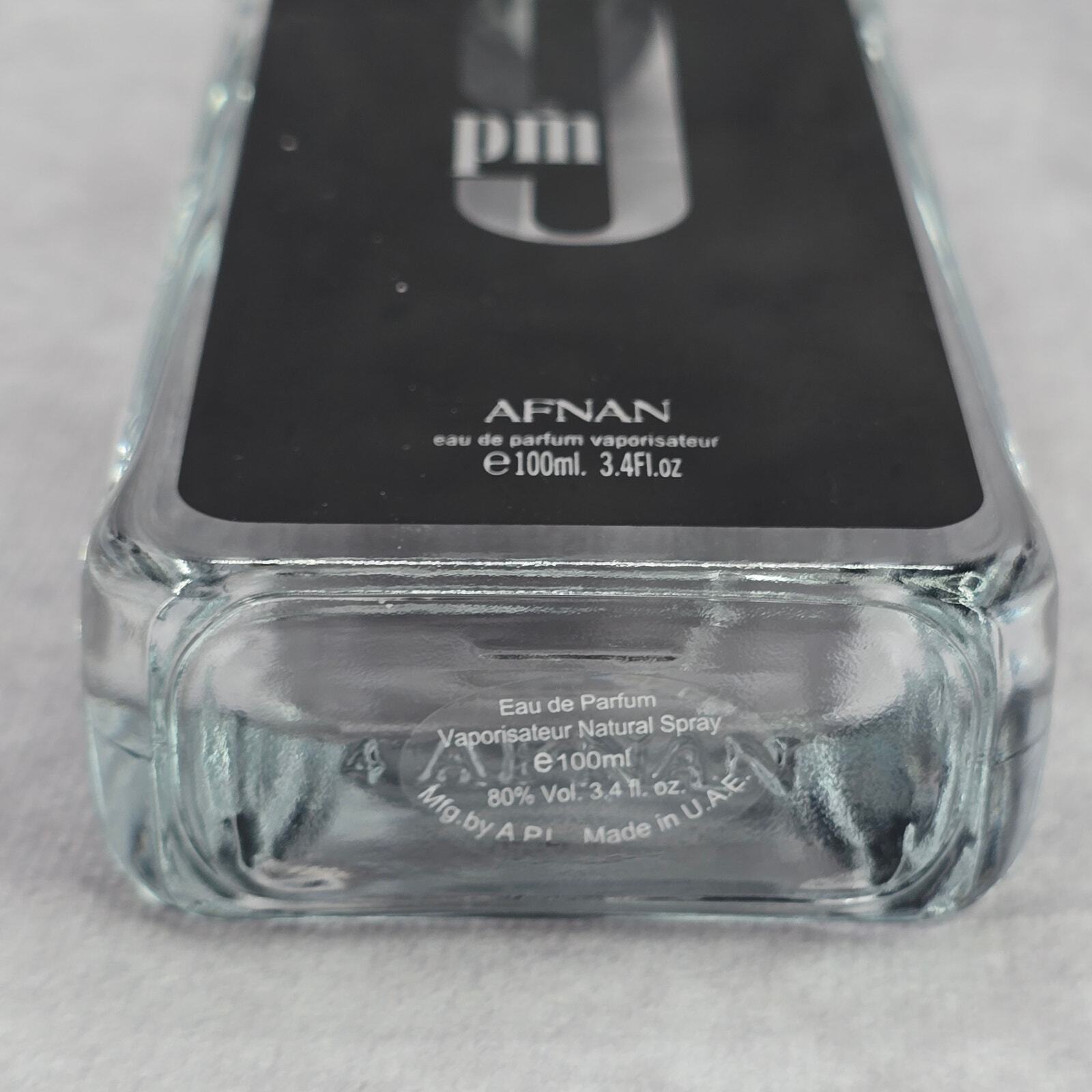 Afnan 9PM 3.4 FL Oz 100 ML Black Gray Clear Empty Collector Glass Bottle Only