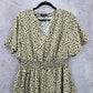 Bloomchic Animal Print Flutter Office Short Sleeve Flowy Flare Midi Dress XL