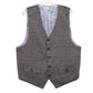 Sovereign Codes Gray Checker 5 Button Point Pocket Waistcoat Formal Suit Vest XL
