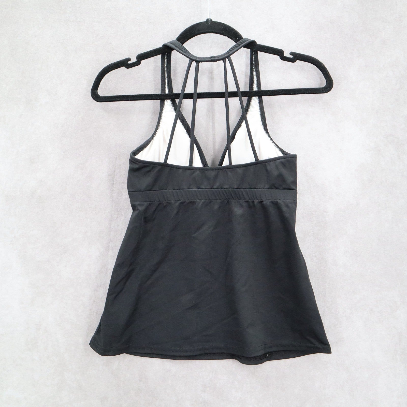 Venus Black Padded Halter Strap Swim Racerback Beach Tank Tankini Top S Small 6