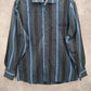 Artisti Italiani Blue Stripe Mens Button Down Cotton Long Sleeve Preppy Shirt XL