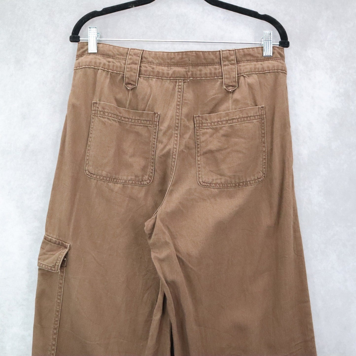 Time and Tru Brown Wide Leg Cargo Pants Utility Pocket Y2K Streetwear Small 6