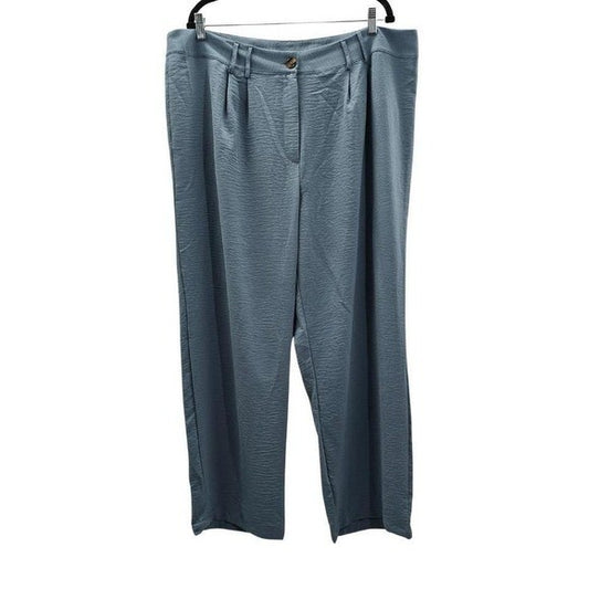 Blue Wide Leg Boho Business Casual Formal Cocktail Dress Pants Plus 4XL