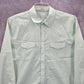 Calvin Klein Mens Green Button Down Long Sleeve Stripe Cotton Dress Shirt Large