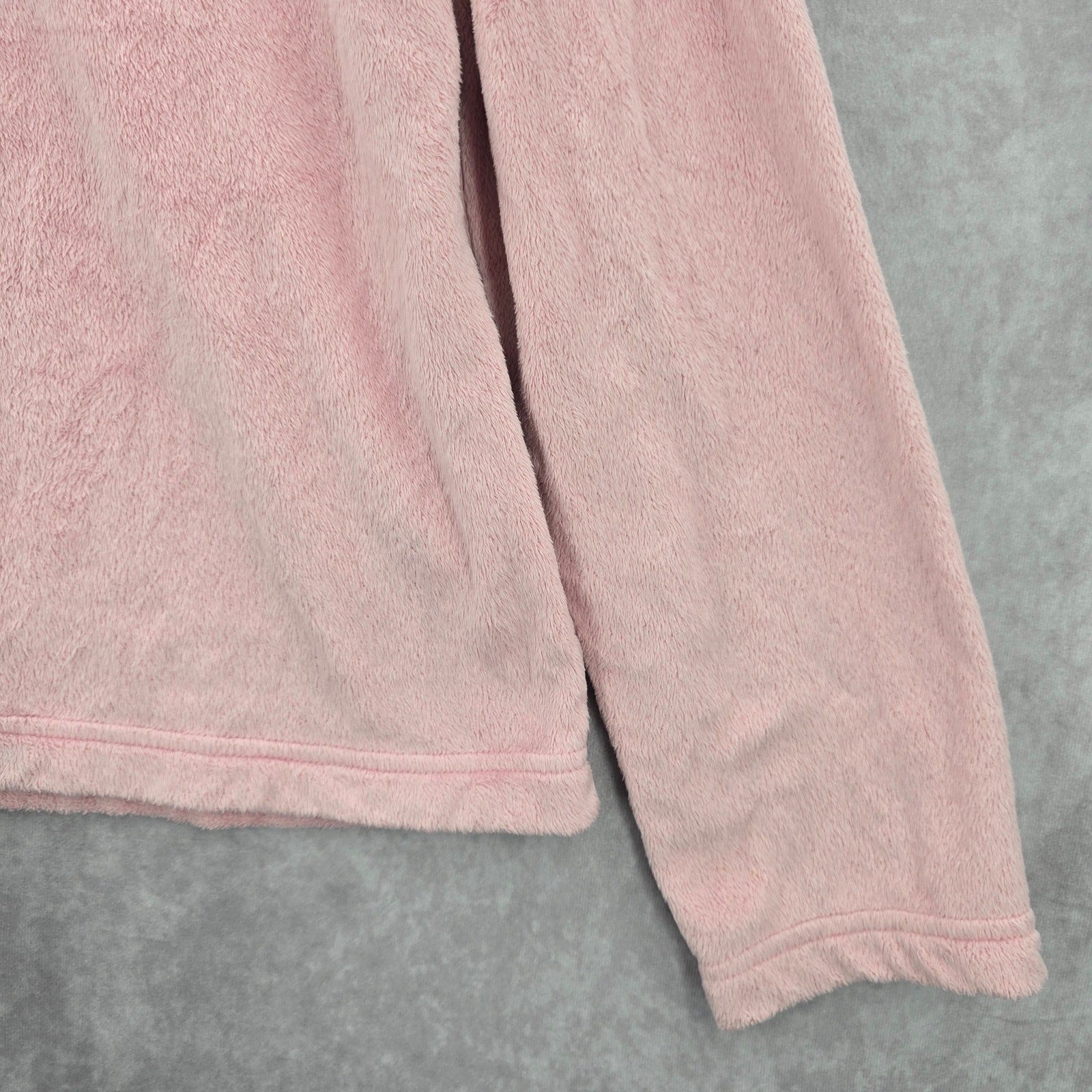 New Directions Pink Fleece Sweater Pullover Soft Comfy Cardigan L Large