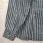 Artisti Italiani Grey Stipe Mens Work Cotton Button Down Dress Shirt XXL