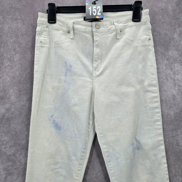 Abercrombie & Fitch White Blue Tie Dye Skinny Slim Denim Pants Jeans 28x28